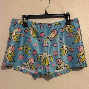 Wod Bottom Women's  Athletic Workout Shorties Shorts Banana Print